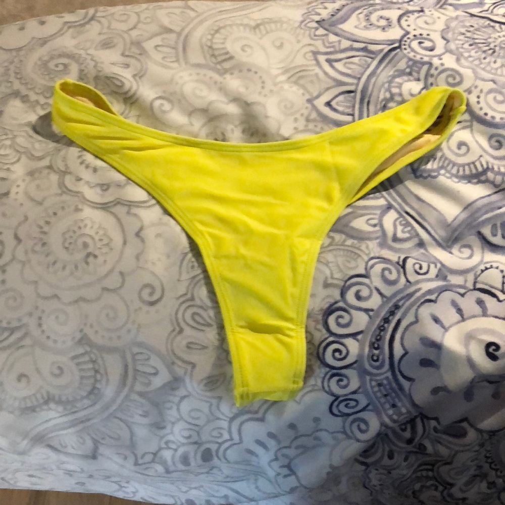 Yellow thong bikini bottoms